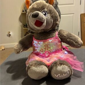 Build-A-Bear Gray Plush with Pink Sequin Dress